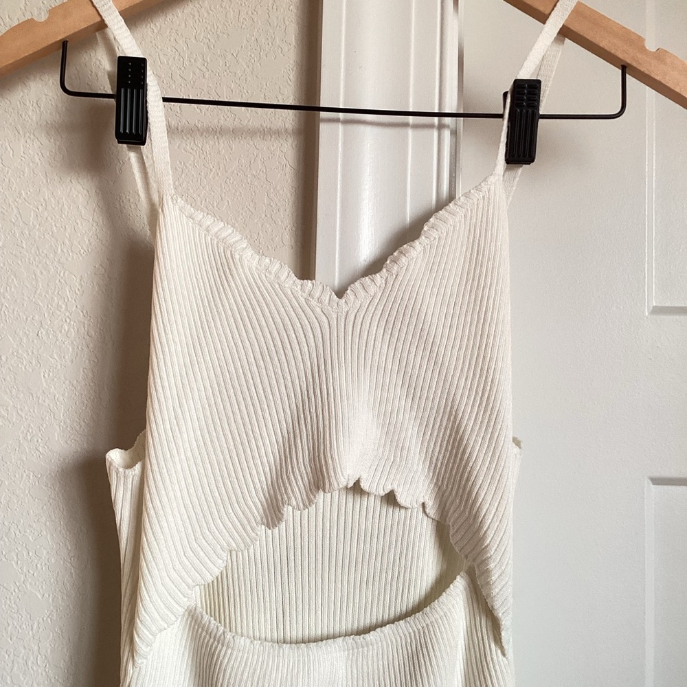 Anthropologie White Cutout Eyelet Midi Dress bride bridal wedding party sexy hot - Picture 6 of 15